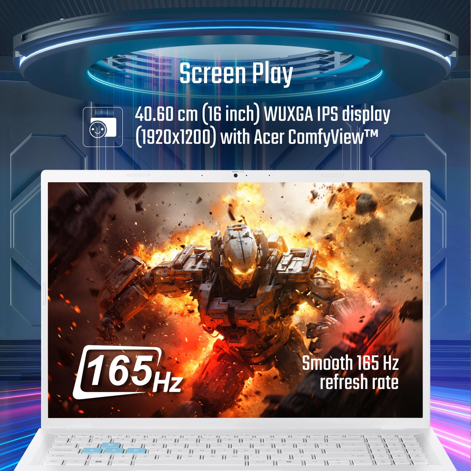 Acer NITRO LITE 16 Intel Core i7 13th Gen 13620H - (16 GB/512 GB SSD/Windows 11 Home/6 GB Graphics/NVIDIA GeForce RTX 4050) NL16-71G Gaming Laptop (16 Inch, White, 1.95 Kg)