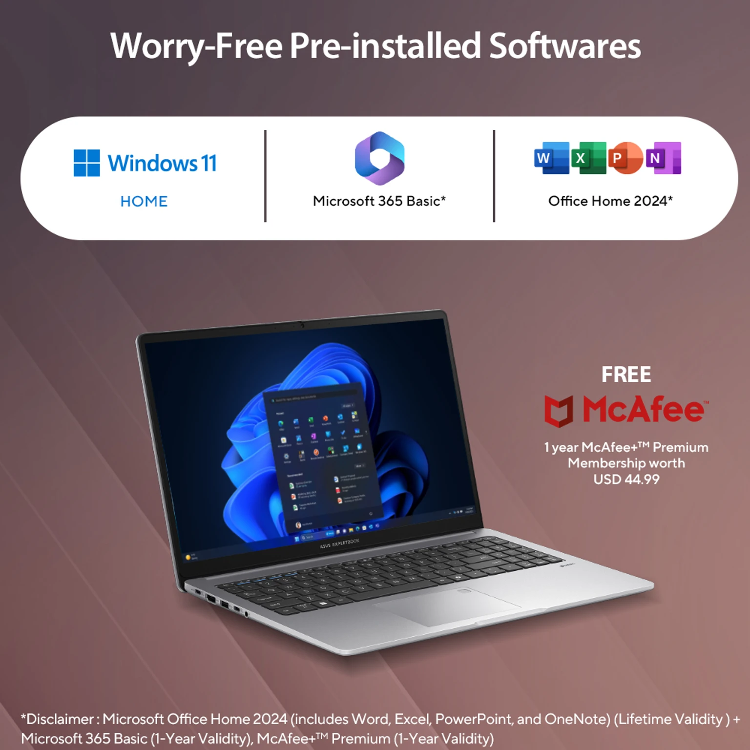 ASUS ExpertBook P1 with 1 Yr ADP (i3 14th Gen) Intel Core 3 14th Gen 100U - (16 GB/512 GB SSD/Windows 11 Home) P1503CVA-S72563WS Thin and Light Laptop (15.6 Inch, Misty Grey, 1.62 kg, With MS Office)