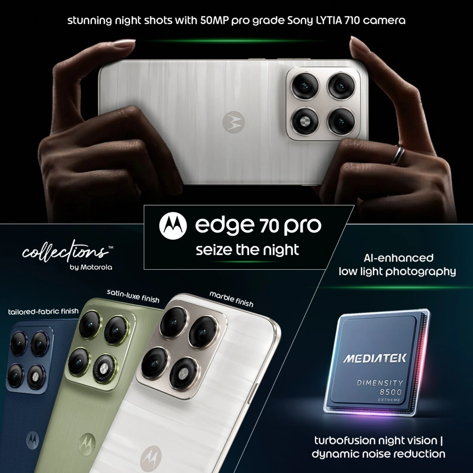 Motorola Edge 70 Pro 5G (Pantone Lily White, 12GB RAM, 256GB Storage) | Dimensity 8500 Extreme | 50MP Dual Camera | 6500mAh Battery | 6.8” 144Hz AMOLED Display